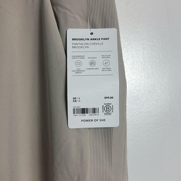 NWT Athleta BROOKLYN MID RISE ANKLE PANT Abalone Size 14 - Picture 4 of 12